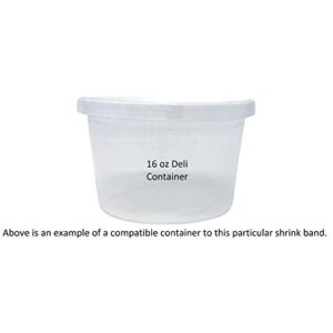 190 x 28 mm Clear Perforated Shrink Band for Tubs, Deli Containers, Large Canisters and More. [Compatible Diameter Range: 4 1/4” – 4 11/16"] - Bundle of 50