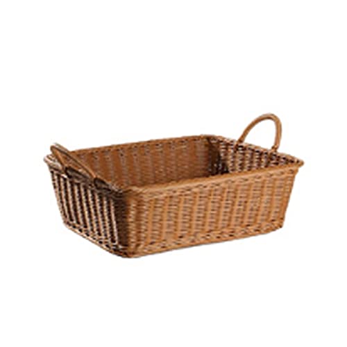 WSZJJ Snack Storage Basket, Rattan-Like Woven Fruit Bakery Display Basket Storage Basket for Household Living Room (Size : 31cm)