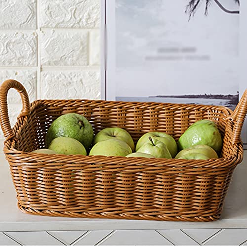 WSZJJ Snack Storage Basket, Rattan-Like Woven Fruit Bakery Display Basket Storage Basket for Household Living Room (Size : 31cm)