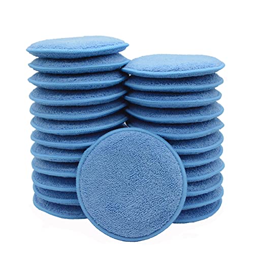 CARCAREZ Microfiber Applicator Pad for Car Waxing, Pack of 24