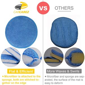 CARCAREZ Microfiber Applicator Pad for Car Waxing, Pack of 24