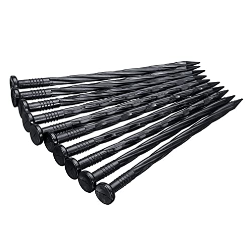 Plastic Edging Stakes; 25 Pcs 8-Inch Landscape Edging Anchoring Spikes, Spiral Nylon Landscape Anchoring Spikes for Paver Edging, Weed Barriers, Turf, Tent, Anchoring Spikes (25, 8 in)