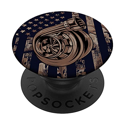 Camo American Flag Turbo - For Car Tuning Lover PopSockets Swappable PopGrip