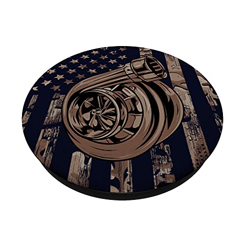 Camo American Flag Turbo - For Car Tuning Lover PopSockets Swappable PopGrip