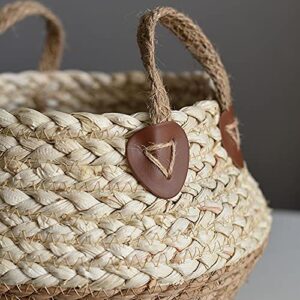 UXZDX Foldable Natural Flower Pots, Wicker Baskets, Household Decorative Flower Baskets, Storage Baskets