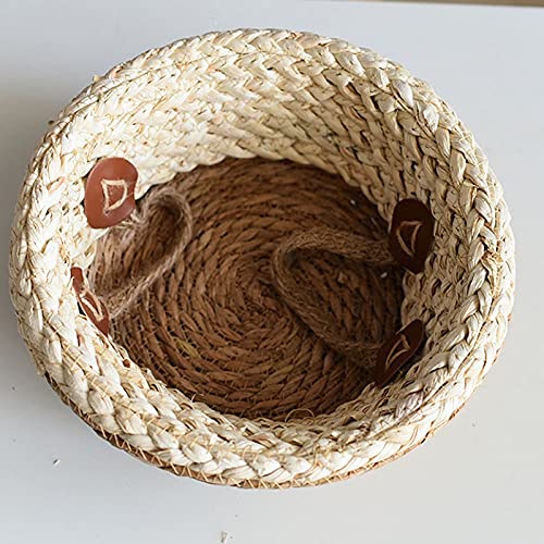 UXZDX Foldable Natural Flower Pots, Wicker Baskets, Household Decorative Flower Baskets, Storage Baskets