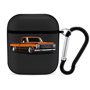 vintage truck airpods case cover for apple airpods 2&1 cute airpod case for boys girls pc hard protective skin airpods accessories with keychain