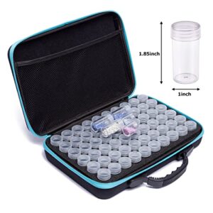 COCOLE Diamond Painting Storage Case Clear Plastic Diamond Embroidery Box, DIY 5D Diamond Art Craft Accessory Organizer Jewelry Beads Sewing Pills Container Holder (60 Slots)
