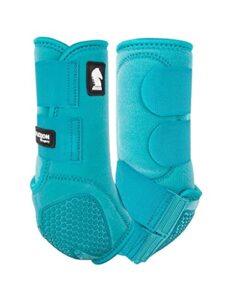 classic equine flexion by legacy2 front support boots, aqua, small
