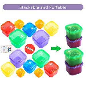 Lanfubiao Portion Control Containers for Weight Loss (14 Piece) - 21 Day Fix Measuring Cups and Food Plan with Free eBook, Multi Color and Label Engraved Healthy Diet Containers