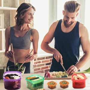 Lanfubiao Portion Control Containers for Weight Loss (14 Piece) - 21 Day Fix Measuring Cups and Food Plan with Free eBook, Multi Color and Label Engraved Healthy Diet Containers