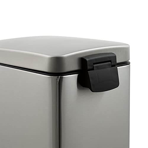Organize It All 2 Pack Dust Bins | Dimensions: 19" x 11.2" x 25.2" | 40 Liter | 10 Liter | Wastebasket | Step Pedal Open | Stainless Steel