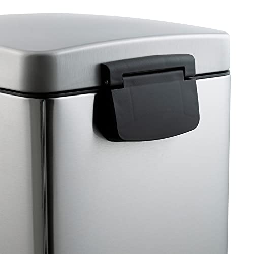 Organize It All 2 Pack Dust Bins | Dimensions: 19" x 11.2" x 25.2" | 40 Liter | 10 Liter | Wastebasket | Step Pedal Open | Stainless Steel