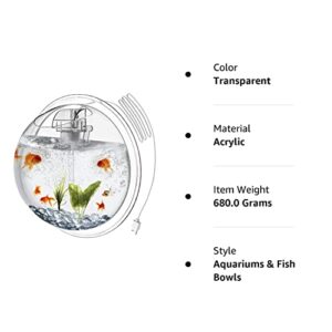 Outgeek Wall Mounted Aquarium Tank: 1-Gallon Betta Fish Bowl Hanging Aquariums Clear Acrylic Bubble Tanks - Portable Plastic Fishtank Waterfall for Home Garden Office