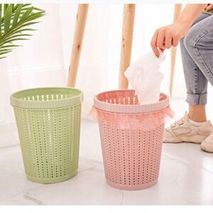 UWEL Hollow Trash Can Waste Bin with Built-in Trash Bag Storage Box Creative Wastebasket Garbage Bin Storage Basket Home Living Room Bedroom Kitchen Waste Debris Storage Garbage Bin Basket (Pink)