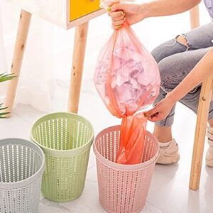 UWEL Hollow Trash Can Waste Bin with Built-in Trash Bag Storage Box Creative Wastebasket Garbage Bin Storage Basket Home Living Room Bedroom Kitchen Waste Debris Storage Garbage Bin Basket (Pink)