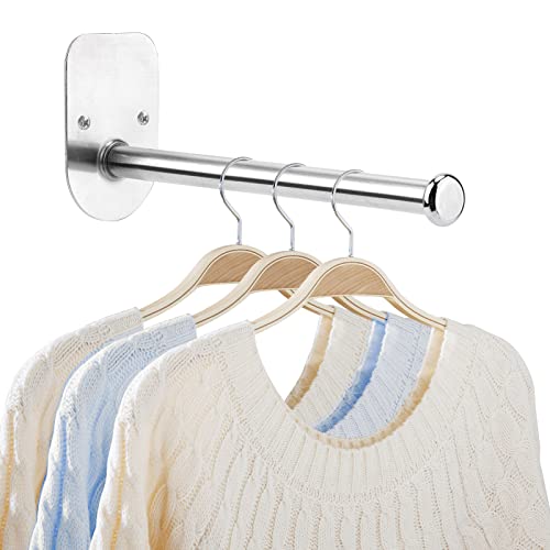XINYUWIN Stainless Steel Clothes Hanger Storage Rack Organizer Wall Mount Adhesive OR Drilling Installation