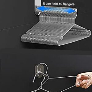 XINYUWIN Stainless Steel Clothes Hanger Storage Rack Organizer Wall Mount Adhesive OR Drilling Installation