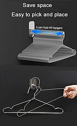 XINYUWIN Stainless Steel Clothes Hanger Storage Rack Organizer Wall Mount Adhesive OR Drilling Installation