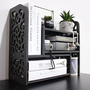 ygyqz small bookshelf for desktop storage, mini cute office desk shelves white versatility organizers for women, kids