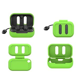 Glow Case Cover Replacement for Skullcandy Dime True Wireless Earbuds, Black Silicone Protective Sleeve Glow in Dark (Fluorescence Green) - LEFXMOPHY