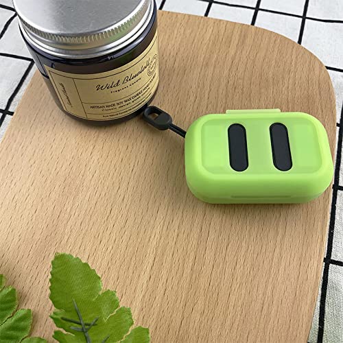 Glow Case Cover Replacement for Skullcandy Dime True Wireless Earbuds, Black Silicone Protective Sleeve Glow in Dark (Fluorescence Green) - LEFXMOPHY