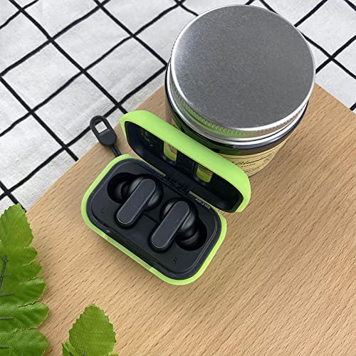 Glow Case Cover Replacement for Skullcandy Dime True Wireless Earbuds, Black Silicone Protective Sleeve Glow in Dark (Fluorescence Green) - LEFXMOPHY