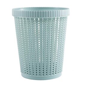 uwel hollow garbage bin with built-in garbage bag storage, pp garbage bin storage basket, durable home trash can wastebasket garbage bin basket for living room bedroom office (blue)