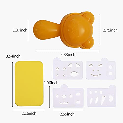 Rice Ball Mold for Kids Cute Animal Sushi Mold Rice Shaper Onigiri Mold Bento Accessories DIY Kitchen Tools with Nori Seaweed Punch Cutter