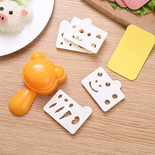 Rice Ball Mold for Kids Cute Animal Sushi Mold Rice Shaper Onigiri Mold Bento Accessories DIY Kitchen Tools with Nori Seaweed Punch Cutter