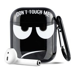 Jowhep for AirPod 2/1 Case for AirPods Cover Air Pods Cases Hard IMD Cartoon 3D Funny Kawaii Cute Fun Design Character Unique Pretty Shell Skin for Men Boys Girls Friends (Black DTM)