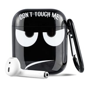 jowhep for airpod 2/1 case for airpods cover air pods cases hard imd cartoon 3d funny kawaii cute fun design character unique pretty shell skin for men boys girls friends (black dtm)