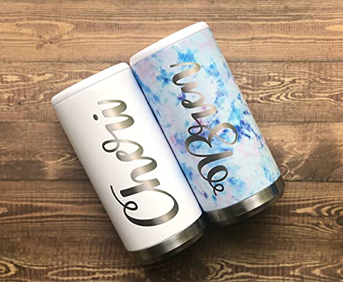 Maars® Personalized Slim Can Cooler Stainless Steel - Skinny Can Cooler Laser Engraved - Stainless Steel 12oz Sleeve, Double Wall Vacuum Insulated Drink Holder for Slim Beer & Hard Seltzer