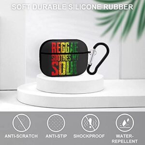 Jamaica Reggae Music Airpods Case Cover for Apple AirPods Pro Cute Airpod Case for Boys Girls PC Hard Silicone Protective Skin Airpods Accessories with Keychain