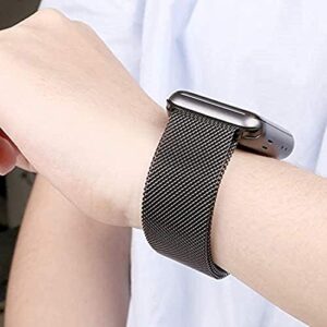 Compatible for Apple Watch Band ,Stainless Steel Magnetic Absorption Strap Metal Mesh Wristband Sport Loop for iWatch Strap 38 mm 40mm 42 mm 44mm Series 8/7/6/SE/5/4/3/2/1 (Black,42MM/44MM/45MM)