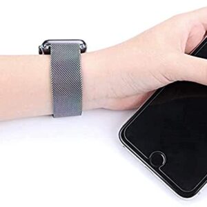 Compatible for Apple Watch Band ,Stainless Steel Magnetic Absorption Strap Metal Mesh Wristband Sport Loop for iWatch Strap 38 mm 40mm 42 mm 44mm Series 8/7/6/SE/5/4/3/2/1 (Black,42MM/44MM/45MM)