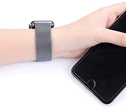 Compatible for Apple Watch Band ,Stainless Steel Magnetic Absorption Strap Metal Mesh Wristband Sport Loop for iWatch Strap 38 mm 40mm 42 mm 44mm Series 8/7/6/SE/5/4/3/2/1 (Black,42MM/44MM/45MM)