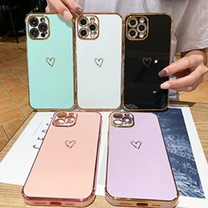 LUTTY Compatible with iPhone 12 Pro Max Case Cute, Luxury Electroplate Edge Bumper Case, Full Camera Lens Protection Raised Reinforced Corners iPhone 12 Pro Max Case (6.7 Inch) -Candy Pink