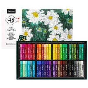 artecho oil pastels set of 48 colors, soft oil pastels for art painting, drawing, blending, oil crayons pastels art supplies for artists, beginners, students, teachers