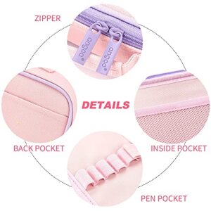 ANGOOBABY Cute Pencil Case Unicorn Pencil Pouch Medium Capacity Portable Multifunction Pen Bag with Compartments for Girls Kids Teen -Pink