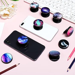 9 Pieces Cell Phone Grip Holder Collapsible Phone Holder Colorful Self-Adhesive Finger Ring Sublimation Phone Holders for Smartphone and Tablets (Nebula)