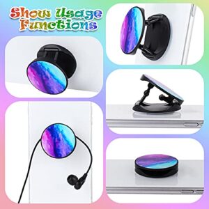 9 Pieces Cell Phone Grip Holder Collapsible Phone Holder Colorful Self-Adhesive Finger Ring Sublimation Phone Holders for Smartphone and Tablets (Nebula)