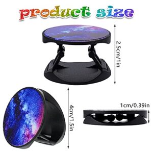 9 Pieces Cell Phone Grip Holder Collapsible Phone Holder Colorful Self-Adhesive Finger Ring Sublimation Phone Holders for Smartphone and Tablets (Nebula)