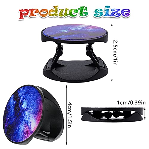 9 Pieces Cell Phone Grip Holder Collapsible Phone Holder Colorful Self-Adhesive Finger Ring Sublimation Phone Holders for Smartphone and Tablets (Nebula)