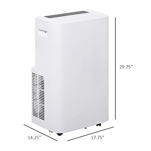 HOMCOM 12000 BTU Portable Air Conditioner with Cooling, Dehumidifier, Ventilating Function, Remote Control, & LED Display, White