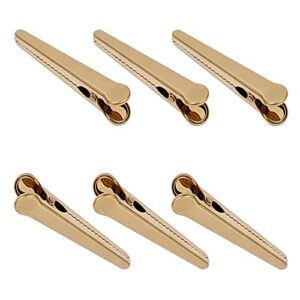 lanebudd set of 6 stainless steel sealing clips, sealing clips, jaw sealing clips, bag clips suitable for potato chip bags, coffee snack bags (golden)
