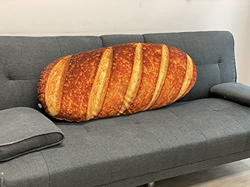 32" Large Life Like 3D Custom Shaped Home Decor Bread Throw Pillow-Made in USA, Extra Soft and Plush Cuddle Pillow, Unique Gift