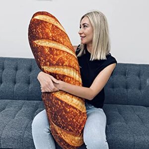 32" Large Life Like 3D Custom Shaped Home Decor Bread Throw Pillow-Made in USA, Extra Soft and Plush Cuddle Pillow, Unique Gift