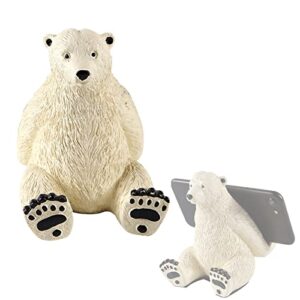 animal cell phone stand, polar bear cell phone holder watch holder watch stand, phone stand for desk, phone holder stand compatible with all mobile phones, desk decorations