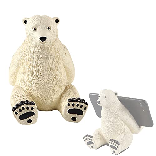 Animal Cell Phone Stand, Polar Bear Cell Phone Holder Watch Holder Watch Stand, Phone Stand for Desk, Phone Holder Stand Compatible with All Mobile Phones, Desk Decorations